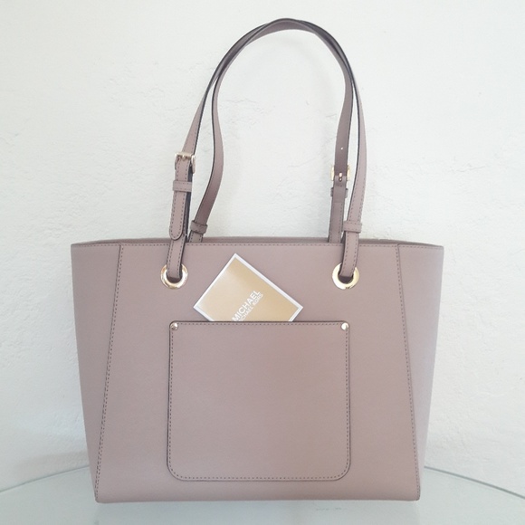 NWT MICHAEL KORS LEATHER WALSH TOTE SHOULDER BAG - Picture 2 of 8